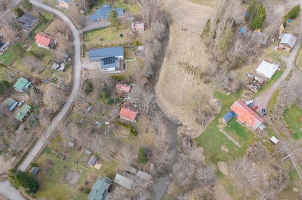 Zone Espoo Photo Drone Finlande Scandinavie Nature Ville Début Printemps — Photo