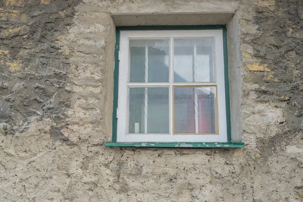 Okno Ściana Fragmenty Starej Architektury Tallinie — Zdjęcie stockowe