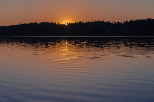Beautiful Sunset River Scandinavian Nature Finland — Stock fotografie