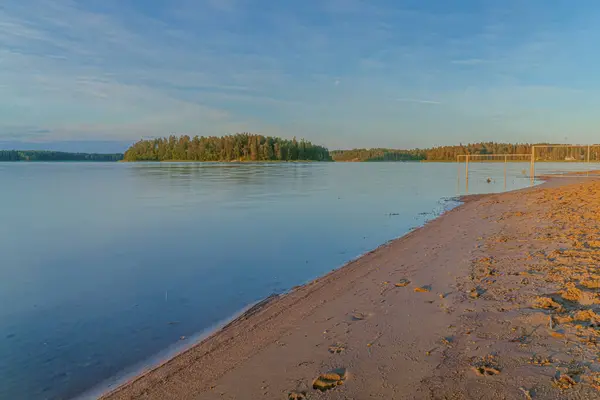 Wczesny Wschód Słońca Letni Pejzaż Morski Skandynawska Natura Finlandia Porvoo — Zdjęcie stockowe