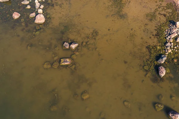 stock image Seascape from above, green water. Scandinavia, Finland. Photo from a drone in summer