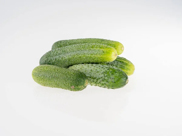 Fresh Cucumbers White Background Isolated Close — Stock Photo, Image