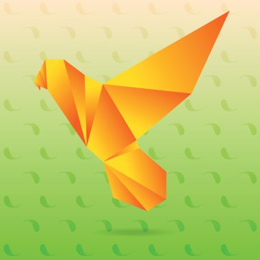 Sarı cennet papağanı origami