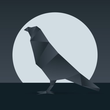 Vektör origami kuzgun