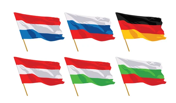 Europa vlaggen Set — Stockvector