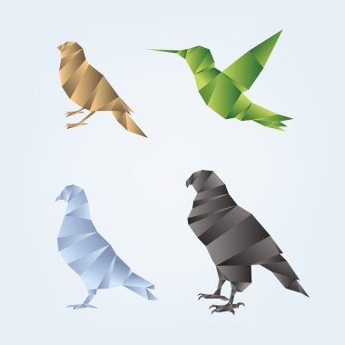 origami kuş kümesi