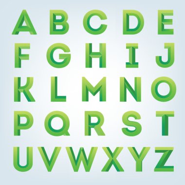 Yaratıcı 3d alfabe ayarla.