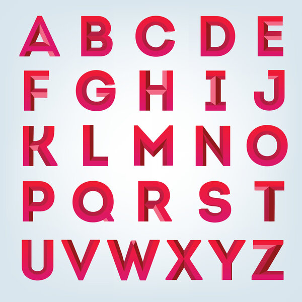 Creative 3D alphabet set.