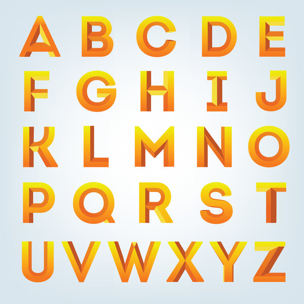 Creative 3D alphabet set.