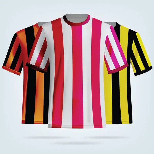 Vorlage: farbige Fußball T-Shirts. — Stockvektor