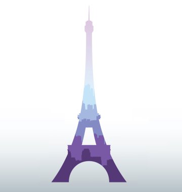 Eiffel tower siyah siluet