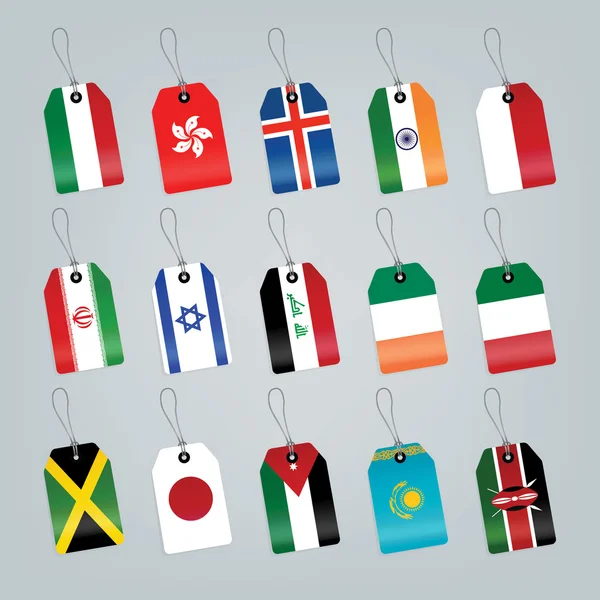 Set av världens flaggor. — Stock vektor