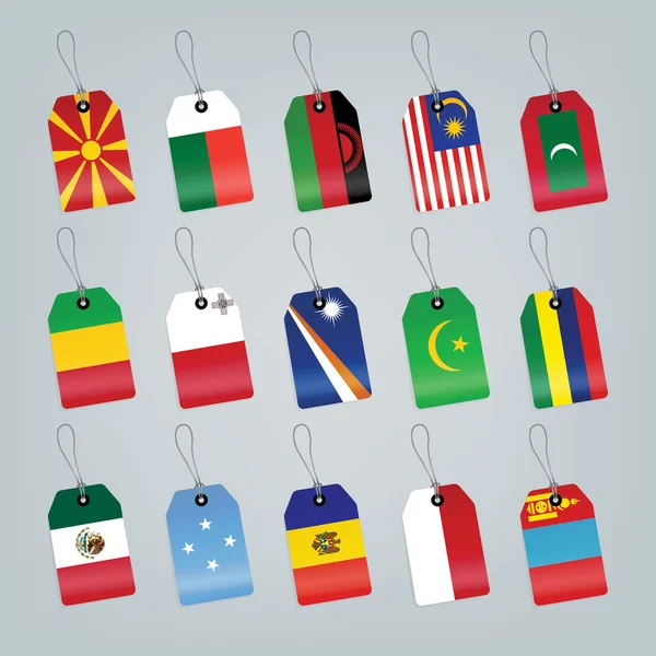 Ensemble de drapeaux du monde . — Image vectorielle