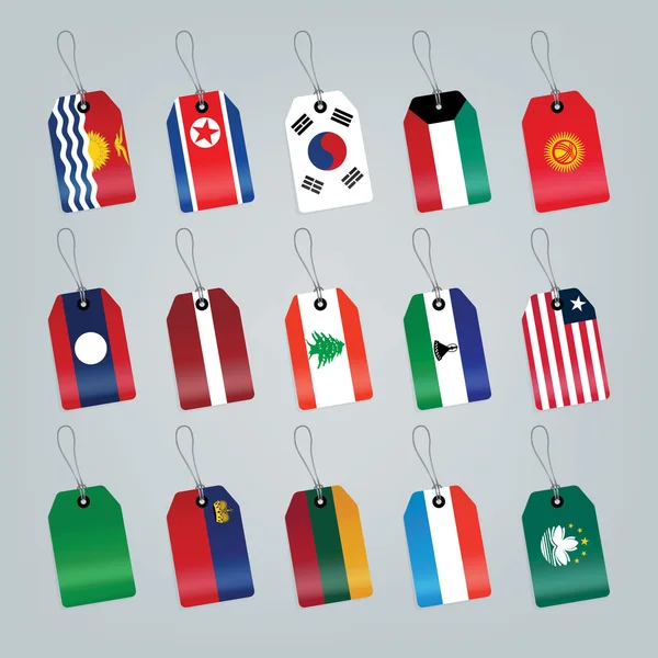 Set av världens flaggor. — Stock vektor