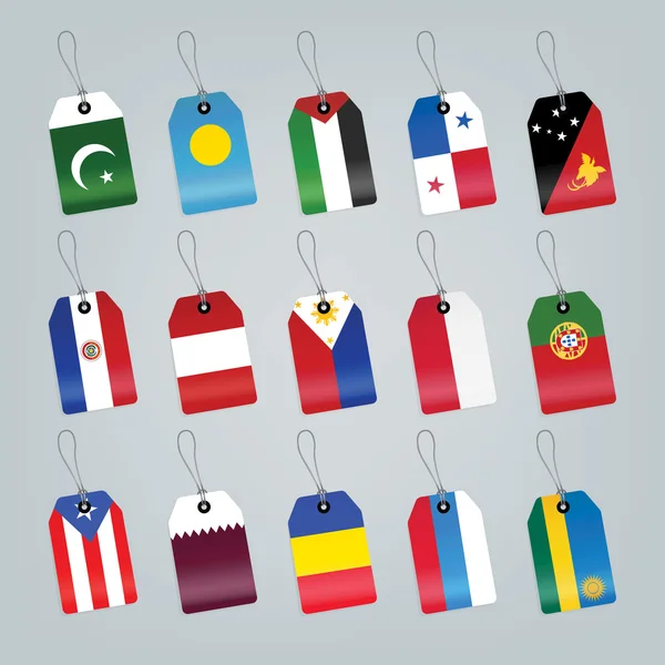 Conjunto de bandeiras mundiais . —  Vetores de Stock