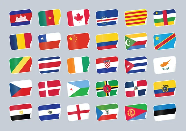 Ensemble de drapeaux du monde . — Image vectorielle