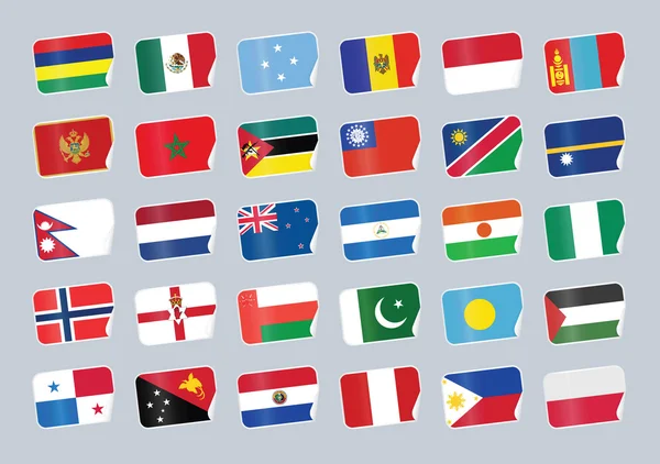 Ensemble de drapeaux du monde . — Image vectorielle