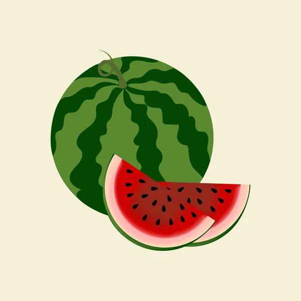 Icône de fruits de pastèque — Image vectorielle