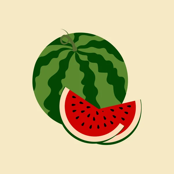 Ikon buah semangka - Stok Vektor