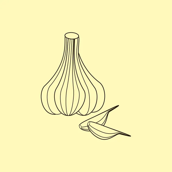 大蒜蔬菜图标 — 图库矢量图片