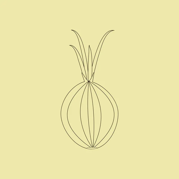 黄洋葱与新鲜绿苗 — 图库矢量图片