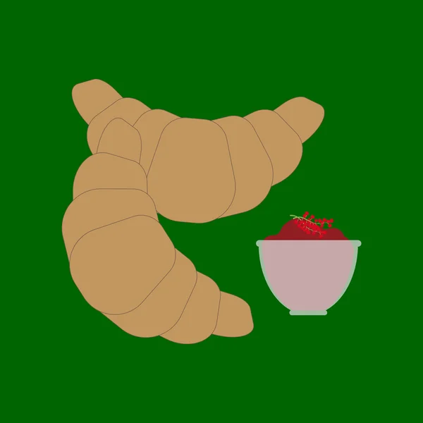 Печёная круассановая икона — стоковый вектор