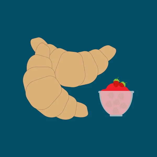 Gebakken Croissant pictogram — Stockvector