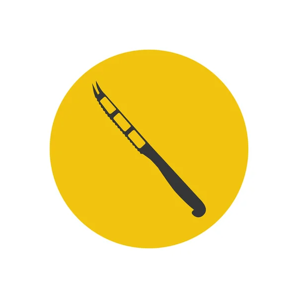 Silueta cuchillo de queso — Vector de stock