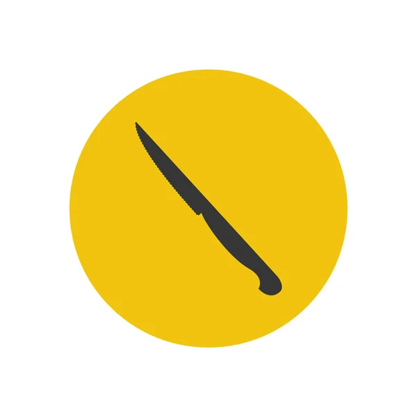 Silueta de cuchillo de carne — Vector de stock