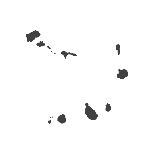 Πράσινο Ακρωτήριο Χάρτης σιλουέτα εικονογράφηση — Διανυσματικό Αρχείο