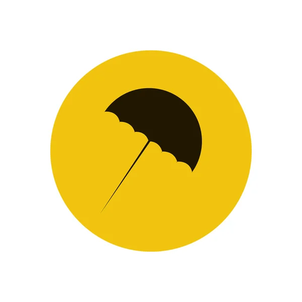 Beach umbrella silhouette — Stock Vector