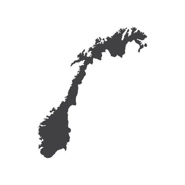 Norge karta siluett illustration — Stock vektor