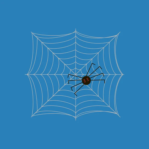 Spider on the web illustration — Stock Vector