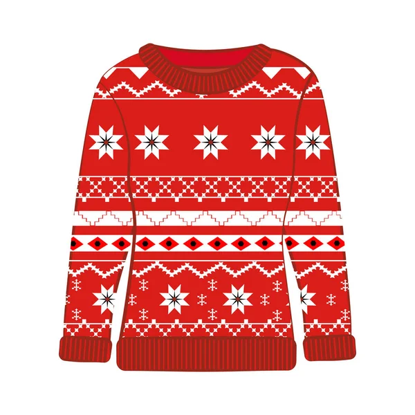 Christmas Ugly Sweater White Background Vector Illustration — Stock Vector