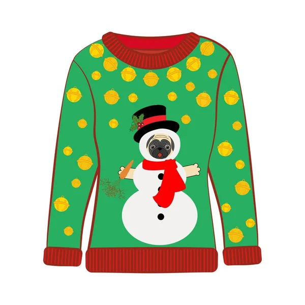 Weihnachtsfeier Hässlichen Pullover Vektor Illustration Auf Dem Weißen Hintergrund — Stockvektor