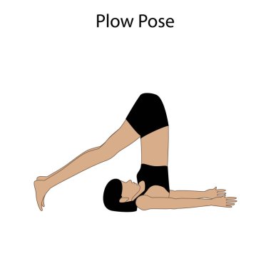 Pulluk, beyaz arka planda yoga egzersizi yapıyor. Vektör illüstrasyonu