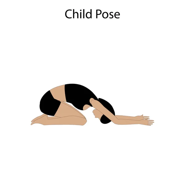 Kinder Posieren Beim Yoga Workout Auf Weißem Hintergrund Vektorillustration — Stockvektor