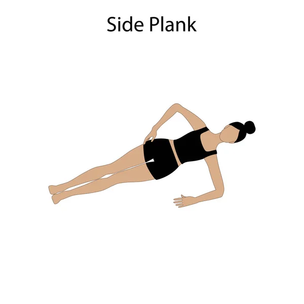 Side Pose Yoga Workout Auf Weißem Hintergrund Vektorillustration — Stockvektor