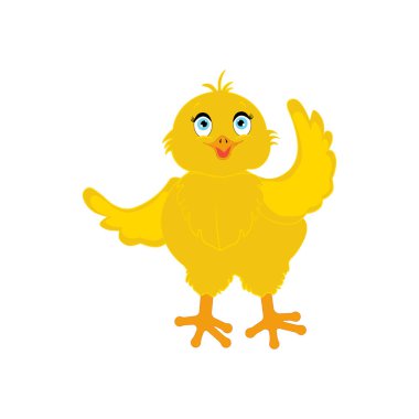 Beyaz arka planda civciv kuş vektör çizimi. Vektör illüstrasyonu