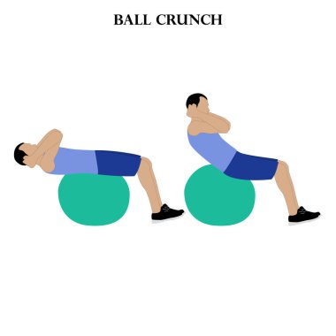 Beyaz arka planda taşak egzersizi vektör çizimi. Vektör illüstrasyonu