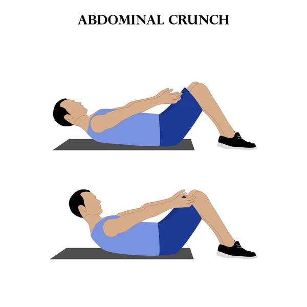 Beyaz arka planda karın egzersizi vektör çizimi. Vektör illüstrasyonu