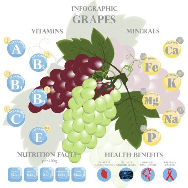 Üzümlerdeki besinler hakkında bilgi. Üzüm, vitamin, böğürtlen, sağlıklı yiyecek, besin, diyet. Vitamin ve mineraller. Üzümlerin sağlık faydaları .