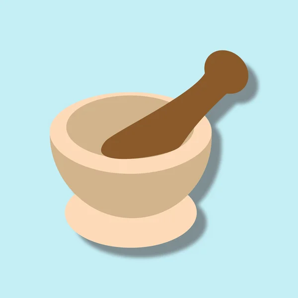 Mortar and Pestle for Spices — Stock Vector