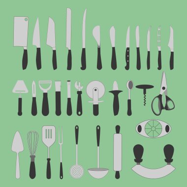 Çatal bıçak takımı Icons set