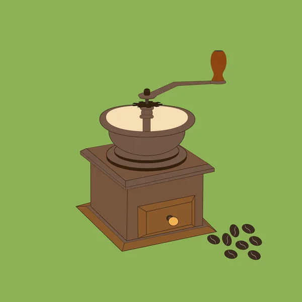 手动的咖啡研磨器磨 — 图库矢量图片