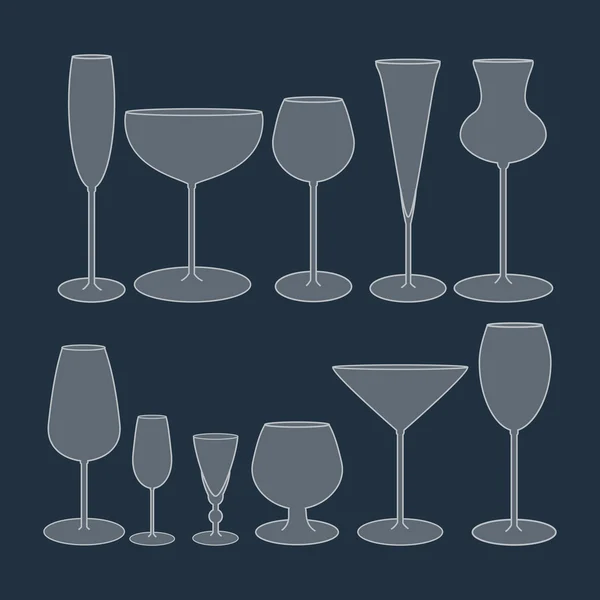 Lunettes Set icône — Image vectorielle