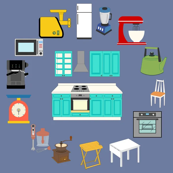 Mutfak eşyaları Icons set