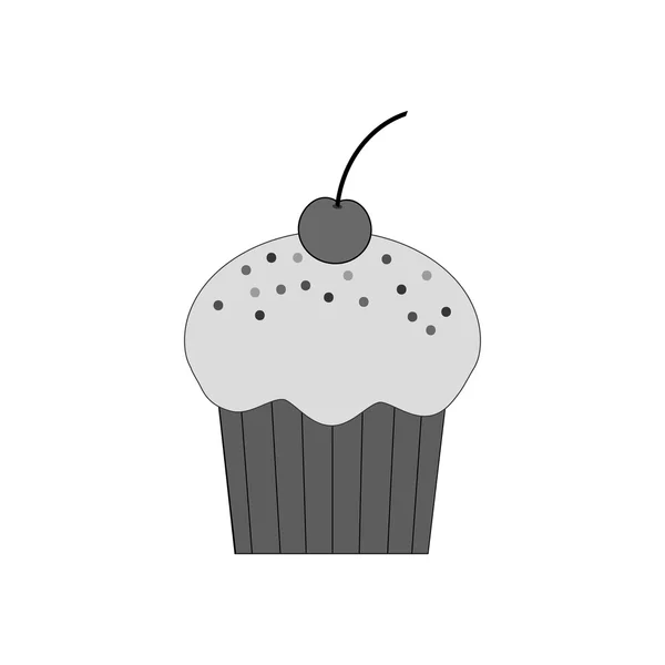 Cupcake dessert pictogram — Stockvector