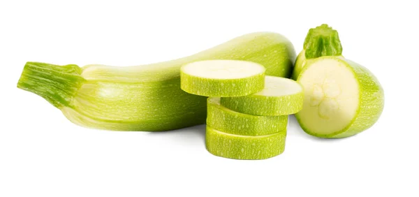 Geschnittene Gemüsemark (Zucchinis) isoliert auf weißem Hintergrund — Stockfoto
