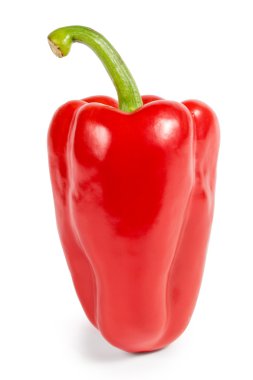 Beyaz arkaplanda kırmızı tatlı biber izole